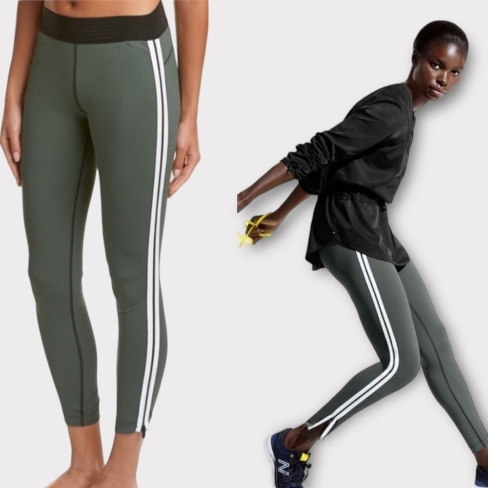 𝅺ATHLETA X Derek Lam Green Collab Parallel Compression Zip Legging XS